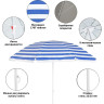 Зонт пляжный Green Glade A0014 в.:202см куп.:180см белый/синий
